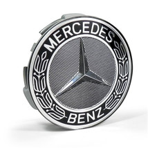 4x Mercedes Benz Alloy Wheel Centre Caps Black 75mm - £14.89 GBP
