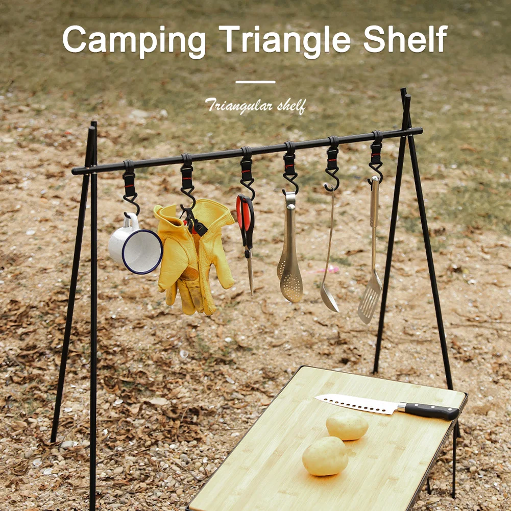 Nging rack shelf aluminum alloy clothes triangle storage hanger picnic cookware pot pan thumb200