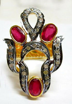 Victorian 0.70ct Rose Cut Diamond Ruby Wedding Women&#39;s Ring Thanks Givin... - £257.00 GBP