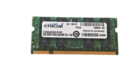 Crucial 2GB DDR2 200-pin SO-DIMM 667MHz Laptop RAM CT25664AC667.M16FE - £2.33 GBP