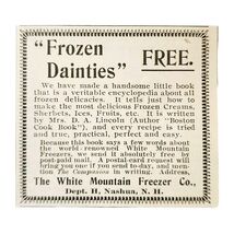 Frozen Dainties 1897 Advertisement Victorian White Mountain Freezer Co A... - $14.01 CAD