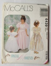 McCall&#39;s 6439 Size CD 2 3 4 Girls Dresses With Attached Petticoat Uncut - $6.92