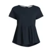 Time and Tru Women&#39;s Cotton Peplum Top with Tie Back, Sizes L(12-14)  - $10.00