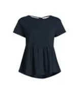 Time and Tru Women&#39;s Cotton Peplum Top with Tie Back, Sizes L(12-14)  - $10.00