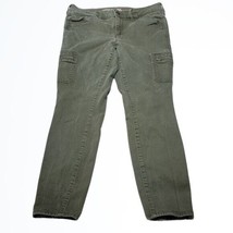 Eddie Bauer Slightly Curvy Skinny Cargo Jeans in Olive Green Size 6 Waist 28 In - £22.26 GBP