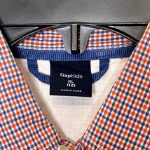 Gap Kids Boys Shirt Size XL (12) Red Blue White Check Button Front 100% Cotton - £12.65 GBP