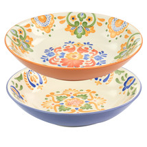 Laurie Gates Tierra 2 Piece Round Stoneware Dinner Bowl Set in Assorted ... - $39.95