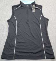 Greg Norman Golf Polo Shirt Women Medium Black Play Dry Moisture Wicking... - £19.95 GBP