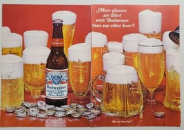 1968 Print Ad Budweiser Beer in Bottles Many Different Glasses of Beer - £12.17 GBP
