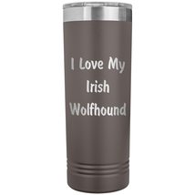 Love My Irish Wolfhound v4-22oz Insulated Skinny Tumbler - Pewter - £25.95 GBP