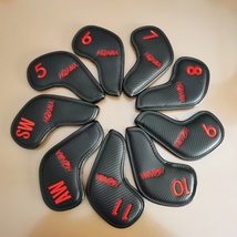 Golf Club Iron 5-11-AS Head Cover Honma Black Carbon Red Logo Style 9pcs... - $31.50