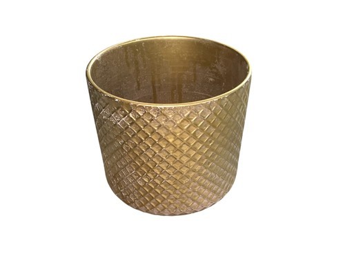 Vintage Ceramic Planter Pot Gold Textured Lavender Base 5" Boho Decor MCM Item image 4