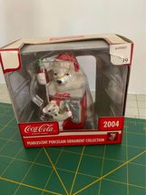 Coca Cola Pearlescent Porcelain Ornament Collection Polar Bears With Soda Machin - £7.98 GBP