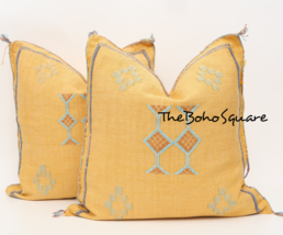 Handmade &amp; Hand-Stitched Moroccan Sabra Cactus Pillow Moroccan Cushion, ... - £51.78 GBP