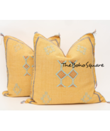 Handmade &amp; Hand-Stitched Moroccan Sabra Cactus Pillow Moroccan Cushion, ... - £48.90 GBP