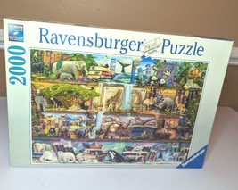 2000 Pcs Ravensburger Wild Kingdom Shelves Aimee Stewart Puzzle Safari Animals - $49.88