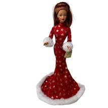 Fashion Avenue 1999 Brunette Barbie Doll Holiday Red Dress Target Exclusive - £17.55 GBP