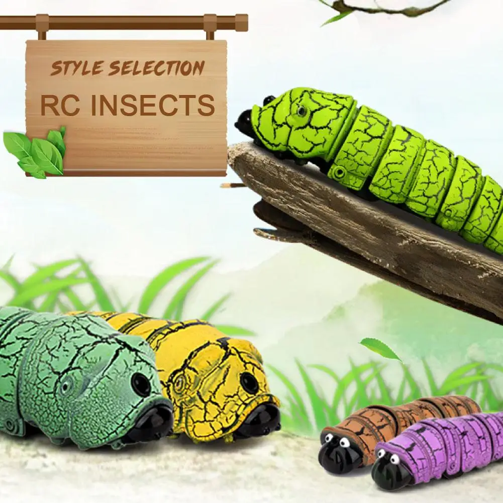 Simulation Moving Caterpillar Tricky RC Bug Remote Control Caterpillar Funny - £12.18 GBP+