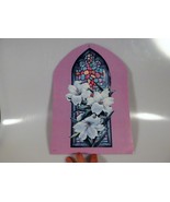 Vintage Eureka Easter Die Cut Cardboard Decoration Lilies Stained Glass ... - £3.95 GBP