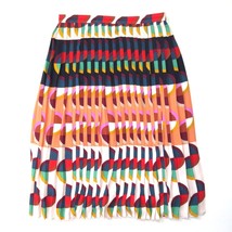 NWT J.Crew Pleated A-Line Midi in Dark Sea Cerise Art Deco Print Skirt 6 - £63.65 GBP