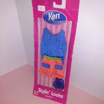 1996 Barbie Fashion KEN GO IN STYLE Beach Wear Blue Tank Orange Shorts 68040-96 - $9.90
