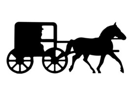 Amish Horse and Buggy Decal Equine Black Silhouette Sticker - Not Waterproof - £3.19 GBP