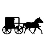 Amish Horse and Buggy Decal Equine Black Silhouette Sticker - Not Waterp... - $5.00