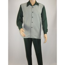 Men's MONTIQUE Two Piece Set Walking Leisure Suit 2367 Green Checkers image 2