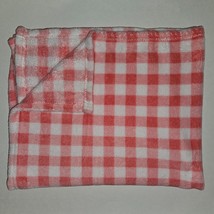 HB Hudson Baby Pink White Plaid Fleece Baby Blanket Lovey 30&quot; x 36&quot; SOFT - £38.88 GBP