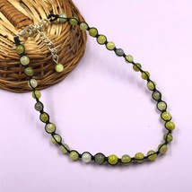 Natural Serpentine 8x8 mm Beads Adjustable Thread Necklace ATN-54 - £12.09 GBP