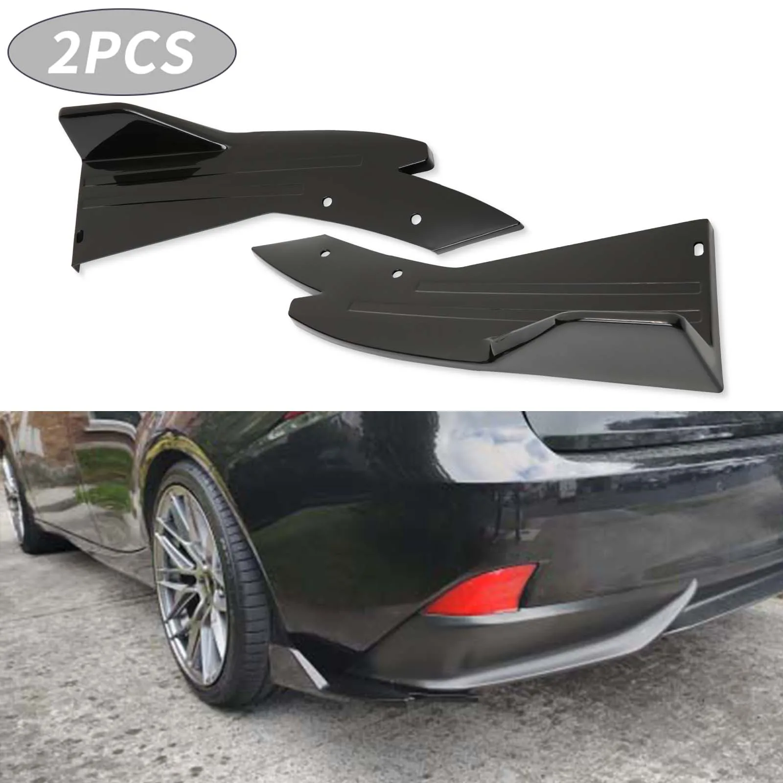 Universal Car Rear Bumper Spoiler Lip Carbon Fiber Wing Trim Protection - £10.87 GBP+