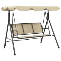 vidaXL Garden Swing Chair Anthracite and Sand Steel Large Durable - $5,452.62 MXN