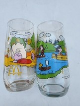 2 Vintage McDonalds Peanuts Camp Snoopy Collection Collectible Glasses - £7.75 GBP