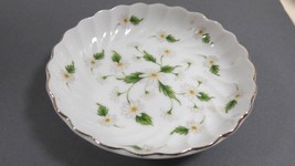 VTG Lefton Hand Painted China Daisy Flowers silver trim bowl dish - £19.78 GBP