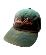 John Deere Script Spell Out Embroidered Adjustable Cap Trucker Hat USA Farm - $16.60 CAD