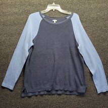 Sonoma Life+Style Women&#39;s Sz XL Colorblock Sweater Sweatshirt Blue Long ... - £9.14 GBP