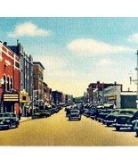 1930s Waterville Main Street Maine Linen Postcard Classic Automobiles E8... - $19.99