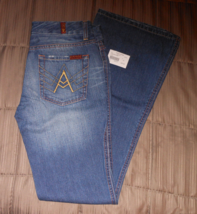 NEW NWT 7 For All Mankind Size 25 &quot;A&quot; Pocket Flare Jeans Style U130162U-162U - £51.95 GBP