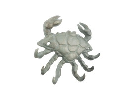 [Pack Of 2] Antique Bronze Cast Iron Decorative Crab with Six Metal Wall Hooks 7 - £44.87 GBP