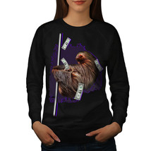 Sloth Cash Funny Animal Jumper Wild Funny Women Sweatshirt - £14.84 GBP