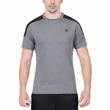 Spyder Active Shirt Men&#39;s Gray Short Sleeve T-Shirt 3XL Reflective Trim NWT - £15.62 GBP
