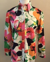 Vintage Ms Limited Bold Shirt Nylon Psychedelic Flowers Big Collar Ladies XL - £47.70 GBP