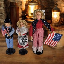 Vintage Patriot Americana Family Dolls Rare Patriotic Red White Blue USA Cottage - $59.23