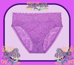 XXL Violet Glow THE LACIE Full Floral Lace Victorias Secret HighLeg Brief Pantie - £10.75 GBP