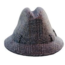 Vintage Men's Hat Stetson Gray/Brown Herringbone Tweed Fedora Size 7 Swing - $39.65