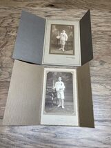 Antique Vintage Lot of 2 Cabinet Card Photograph Young Child Candle KG - $9.89