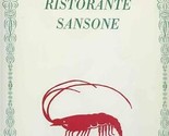 Ristorante Sansone Menu Koln Dusseldorf Germany  - $17.82