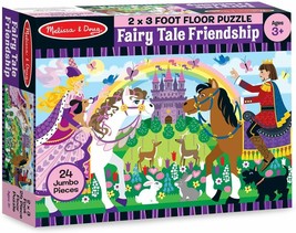 Melissa &amp; Doug Fairy Tale Friendship Jumbo Jigsaw Floor Puzzle 24 pcs 2 x 3 feet - £23.67 GBP
