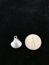 Seashell Style 2 antique silver bangle charm pendant - $9.50
