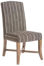 Dining Chair Mercer X Stretchers Brindled Ash Birch Wood Gray Stripe Upholstery - £681.16 GBP